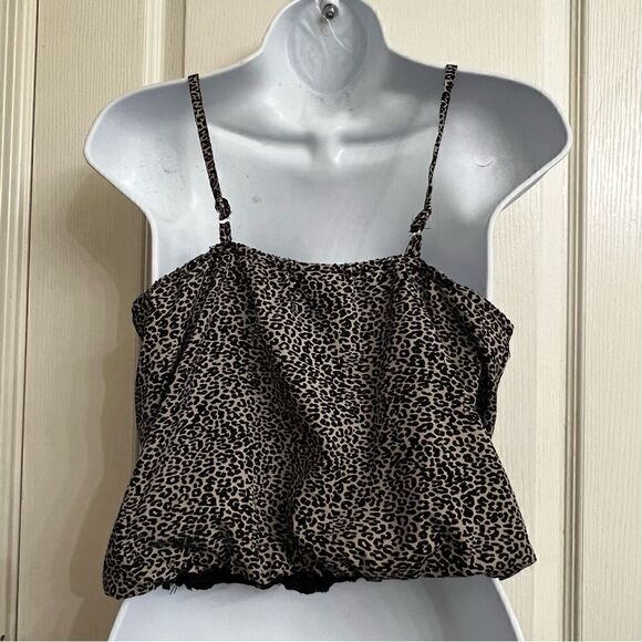 Daytrip Leopard Print bow tie front tank top size S - Picture 2 of 7